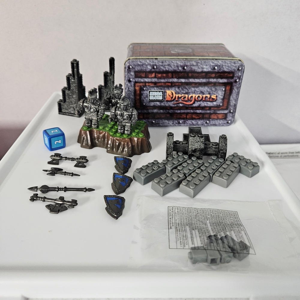 Mega Bloks Vintage Dragons Knight Building Set  Medieval Fantasy Tin 9860